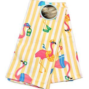 Cynthia Rowley Pink Flamingos Summer Kitchen Towel Set